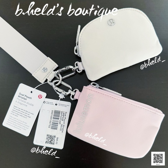 lululemon Dual Pouch Wristlet in White Opal/Flush Pink One Size Brand New NWT - Picture 6 of 15